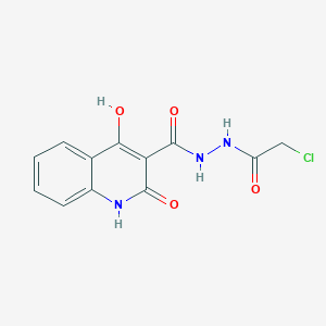 molecular formula C12H10ClN3O4 B15080256 N'-(chloroacetyl)-4-hydroxy-2-oxo-1,2-dihydroquinoline-3-carbohydrazide 