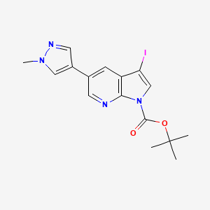 molecular formula C16H17IN4O2 B1508036 Tert-butyl 3-iodo-5-(1-methyl-1H-pyrazol-4-YL)-1H-pyrrolo[2,3-B]pyridine-1-carboxylate 