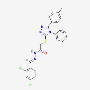 molecular formula C24H19Cl2N5OS B15080457 N'-[(E)-(2,4-dichlorophenyl)methylidene]-2-{[5-(4-methylphenyl)-4-phenyl-4H-1,2,4-triazol-3-yl]sulfanyl}acetohydrazide 