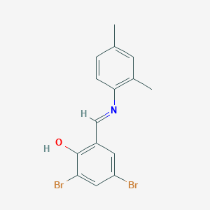 molecular formula C15H13Br2NO B15080593 Phenol, 2,4-dibromo-6-[[(2,4-dimethylphenyl)imino]methyl]- CAS No. 329936-50-7