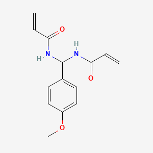 molecular formula C14H16N2O3 B15080608 N-((Acryloylamino)(4-methoxyphenyl)methyl)acrylamide CAS No. 57356-12-4