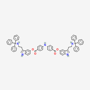molecular formula C72H59N5O4 B15080638 bis{3-[2-(tritylamino)ethyl]-1H-indol-5-yl} 4,4'-iminodibenzoate 