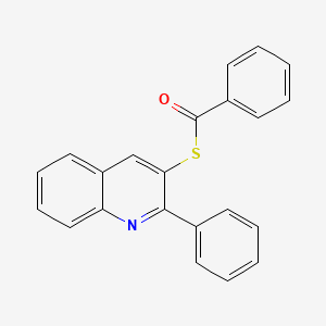 molecular formula C22H15NOS B15080683 Benzenecarbothioic acid, S-(2-phenyl-3-quinolinyl) ester CAS No. 646450-27-3