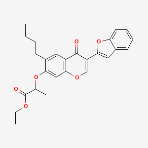 molecular formula C26H26O6 B15080704 ethyl 2-{[3-(1-benzofuran-2-yl)-6-butyl-4-oxo-4H-chromen-7-yl]oxy}propanoate 
