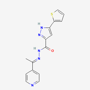 molecular formula C15H13N5OS B15080754 N'-[(E)-1-(4-pyridinyl)ethylidene]-3-(2-thienyl)-1H-pyrazole-5-carbohydrazide 