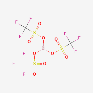 molecular formula C3BiF9O9S3 B15080809 Trifluoromethanesulfonic acid bis(trifluoromethylsulfonyloxy)bismuthino ester 