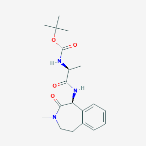 molecular formula C19H27N3O4 B1508085 Tert-butyl (s)-1-((s)-3-methyl-2-oxo-2,3,4,5-tetrahydro-1h-benzo[d]azepin-1-ylamino)-1-oxopropan-2-ylcarbamate 