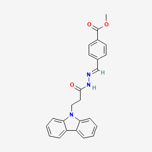 molecular formula C24H21N3O3 B15080857 methyl 4-[(E)-{2-[3-(9H-carbazol-9-yl)propanoyl]hydrazinylidene}methyl]benzoate 