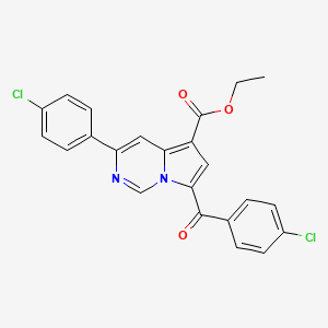 molecular formula C23H16Cl2N2O3 B15080893 Ethyl 7-(4-chlorobenzoyl)-3-(4-chlorophenyl)pyrrolo[1,2-c]pyrimidine-5-carboxylate CAS No. 302912-66-9