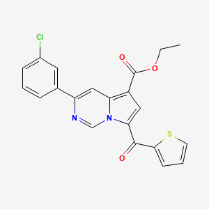 molecular formula C21H15ClN2O3S B15080930 Ethyl 3-(3-chlorophenyl)-7-(thiophene-2-carbonyl)pyrrolo[1,2-c]pyrimidine-5-carboxylate CAS No. 302913-14-0