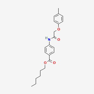 molecular formula C22H27NO4 B15080933 Hexyl 4-{[(4-methylphenoxy)acetyl]amino}benzoate 