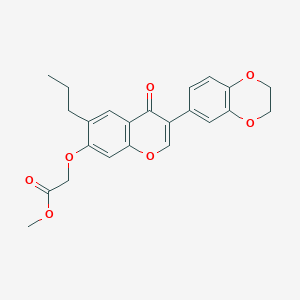 molecular formula C23H22O7 B15080962 Methyl {[3-(2,3-dihydro-1,4-benzodioxin-6-YL)-4-oxo-6-propyl-4H-chromen-7-YL]oxy}acetate 