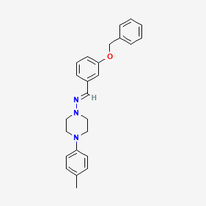 molecular formula C25H27N3O B15080996 N-{(E)-[3-(benzyloxy)phenyl]methylidene}-4-(4-methylphenyl)-1-piperazinamine 