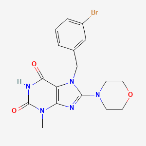 molecular formula C17H18BrN5O3 B15081022 7-(3-bromobenzyl)-3-methyl-8-(morpholin-4-yl)-3,7-dihydro-1H-purine-2,6-dione 