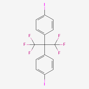 molecular formula C15H8F6I2 B15081048 Benzene, 1,1'-[2,2,2-trifluoro-1-(trifluoromethyl)ethylidene]bis[4-iodo- CAS No. 55100-57-7