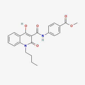 molecular formula C22H22N2O5 B15081070 Methyl 4-{[(1-butyl-4-hydroxy-2-oxo-1,2-dihydroquinolin-3-yl)carbonyl]amino}benzoate 