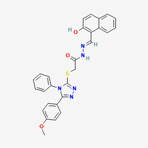 molecular formula C28H23N5O3S B15081075 N'-[(E)-(2-hydroxynaphthalen-1-yl)methylidene]-2-{[5-(4-methoxyphenyl)-4-phenyl-4H-1,2,4-triazol-3-yl]sulfanyl}acetohydrazide 