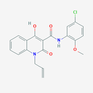 molecular formula C20H17ClN2O4 B15081078 N-(5-chloro-2-methoxyphenyl)-4-hydroxy-2-oxo-1-(prop-2-en-1-yl)-1,2-dihydroquinoline-3-carboxamide 