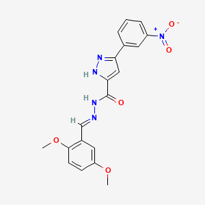 molecular formula C19H17N5O5 B15081086 N'-(2,5-dimethoxybenzylidene)-3-(3-nitrophenyl)-1H-pyrazole-5-carbohydrazide CAS No. 302918-32-7