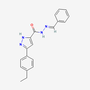 molecular formula C19H18N4O B15081220 3-(4-ethylphenyl)-N'-[(E)-phenylmethylidene]-1H-pyrazole-5-carbohydrazide 