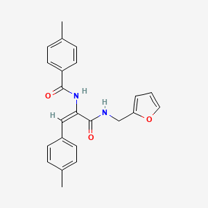 molecular formula C23H22N2O3 B15081238 N-(3-((Furan-2-ylmethyl)amino)-3-oxo-1-(p-tolyl)prop-1-en-2-yl)-4-methylbenzamide CAS No. 307953-49-7