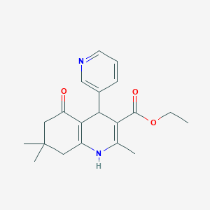 molecular formula C20H24N2O3 B15081310 Ethyl 2,7,7-trimethyl-5-oxo-4-(pyridin-3-yl)-1,4,5,6,7,8-hexahydroquinoline-3-carboxylate CAS No. 5136-15-2