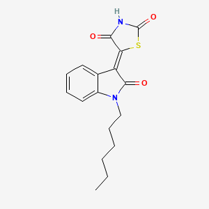 molecular formula C17H18N2O3S B15081324 5-(1-Hexyl-2-oxobenzo[d]azolidin-3-ylidene)-1,3-thiazolidine-2,4-dione 