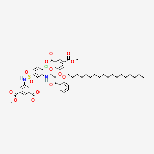 molecular formula C53H65ClN2O14S B15081475 Dimethyl 5-({[3-({2-[3,5-bis(methoxycarbonyl)phenoxy]-3-[2-(octadecyloxy)phenyl]-3-oxopropanoyl}amino)-4-chlorophenyl]sulfonyl}amino)isophthalate 