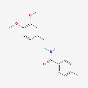 molecular formula C18H21NO3 B15081483 Benzamide, N-[2-(3,4-dimethoxyphenyl)ethyl]-4-methyl- CAS No. 142209-44-7