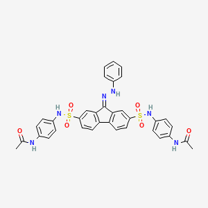 molecular formula C35H30N6O6S2 B15081503 N-[4-({[7-{[4-(acetylamino)anilino]sulfonyl}-9-(phenylhydrazono)-9H-fluoren-2-yl]sulfonyl}amino)phenyl]acetamide 