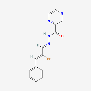 molecular formula C14H11BrN4O B15081578 Pyrazine-2-carboxylic acid (2-bromo-3-phenyl-allylidene)-hydrazide 