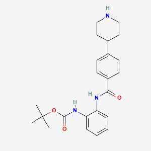 molecular formula C23H29N3O3 B1508159 Tert-butyl 2-[(4-piperidin-4-ylbenzoyl)amino]phenylcarbamate 