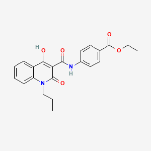 molecular formula C22H22N2O5 B15081672 Ethyl 4-{[(4-hydroxy-2-oxo-1-propyl-1,2-dihydroquinolin-3-yl)carbonyl]amino}benzoate 