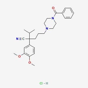 molecular formula C27H36ClN3O3 B15081732 5-(4-BZ-1-Piperazinyl)-2-(3,4-dimethoxyphenyl)-2-isopropylpentanenitrile hcl CAS No. 145638-64-8