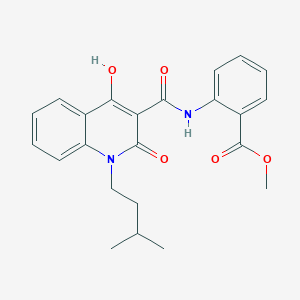 molecular formula C23H24N2O5 B15081816 Methyl 2-({[4-hydroxy-1-(3-methylbutyl)-2-oxo-1,2-dihydroquinolin-3-yl]carbonyl}amino)benzoate 