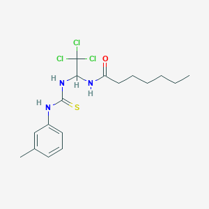 molecular formula C17H24Cl3N3OS B15081818 N-(2,2,2-trichloro-1-{[(3-methylphenyl)carbamothioyl]amino}ethyl)heptanamide 