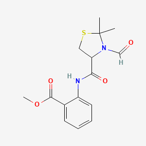 molecular formula C15H18N2O4S B15081892 Methyl 2-{[(3-formyl-2,2-dimethyl-1,3-thiazolidin-4-yl)carbonyl]amino}benzoate 