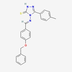 molecular formula C23H20N4OS B15081916 4-({(E)-[4-(benzyloxy)phenyl]methylidene}amino)-5-(4-methylphenyl)-4H-1,2,4-triazole-3-thiol 