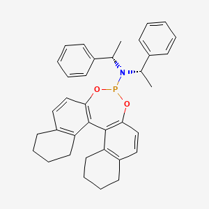molecular formula C36H38NO2P B1508193 N,N-bis[(1S)-1-phenylethyl]-12,14-dioxa-13-phosphapentacyclo[13.8.0.02,11.03,8.018,23]tricosa-1(15),2(11),3(8),9,16,18(23)-hexaen-13-amine 