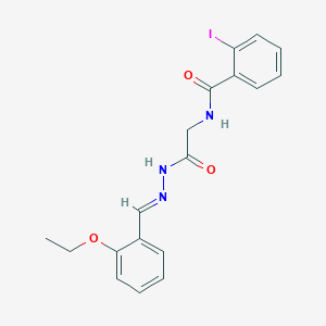 molecular formula C18H18IN3O3 B15082032 N-(2-(2-(2-Ethoxybenzylidene)hydrazino)-2-oxoethyl)-2-iodobenzamide CAS No. 767335-49-9