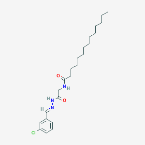 molecular formula C23H36ClN3O2 B15082155 N-(2-(2-(3-Chlorobenzylidene)hydrazino)-2-oxoethyl)tetradecanamide CAS No. 767335-59-1
