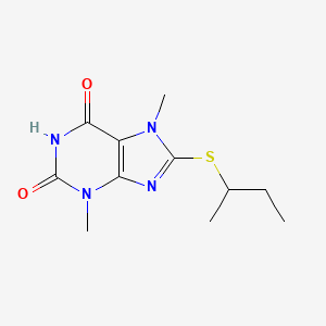 molecular formula C11H16N4O2S B15082279 8-(sec-butylthio)-3,7-dimethyl-3,7-dihydro-1H-purine-2,6-dione 