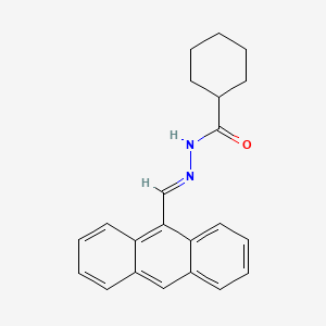 molecular formula C22H22N2O B15082318 N-[(E)-anthracen-9-ylmethylideneamino]cyclohexanecarboxamide 