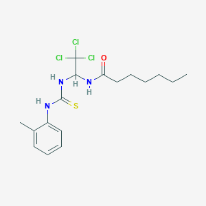 molecular formula C17H24Cl3N3OS B15082326 N-(2,2,2-trichloro-1-{[(2-methylphenyl)carbamothioyl]amino}ethyl)heptanamide 