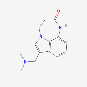 molecular formula C14H17N3O B15082494 Pyrrolo(1,2,3-ef)(1,5)benzodiazepin-6(7H)-one, 4,5-dihydro-1-((dimethylamino)methyl)- CAS No. 28740-81-0