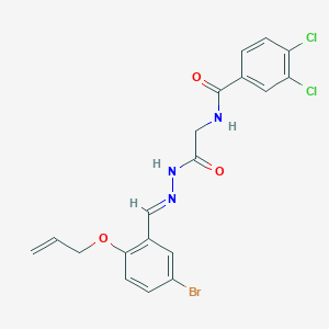 molecular formula C19H16BrCl2N3O3 B15082592 N-[2-[(2E)-2-[(5-bromo-2-prop-2-enoxyphenyl)methylidene]hydrazinyl]-2-oxoethyl]-3,4-dichlorobenzamide 