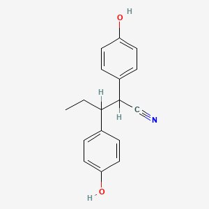 molecular formula C17H17NO2 B15082712 2,3-Bis(p-hydroxyphenyl)valeronitrile CAS No. 65-14-5