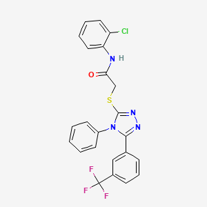 molecular formula C23H16ClF3N4OS B15082757 N-(2-Chlorophenyl)-2-((4-phenyl-5-(3-(trifluoromethyl)phenyl)-4H-1,2,4-triazol-3-yl)thio)acetamide CAS No. 618441-20-6