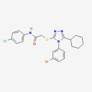 molecular formula C22H22BrClN4OS B15082886 2-((4-(3-Bromophenyl)-5-cyclohexyl-4H-1,2,4-triazol-3-yl)thio)-N-(4-chlorophenyl)acetamide CAS No. 618441-44-4