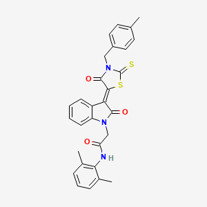 molecular formula C29H25N3O3S2 B15083059 N-(2,6-dimethylphenyl)-2-{(3Z)-3-[3-(4-methylbenzyl)-4-oxo-2-thioxo-1,3-thiazolidin-5-ylidene]-2-oxo-2,3-dihydro-1H-indol-1-yl}acetamide 
